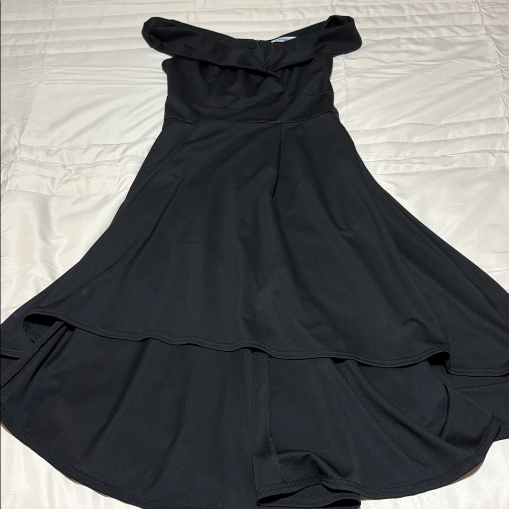 Jasambac Black Off-Shoulder Dress